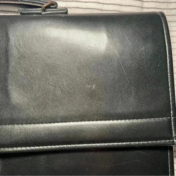 Amiet Swiss Black Leather Portfolio File / Document Bag - Picture 13 of 16